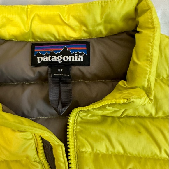 Patagonia baby kids down sweater vest - neon yellow 4T - Picture 2 of 4